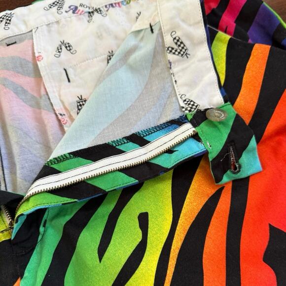 Royally Awesome NWOT Rainbow Zebra Cotton Blend Flat Front Shorts size 44 - Picture 12 of 15